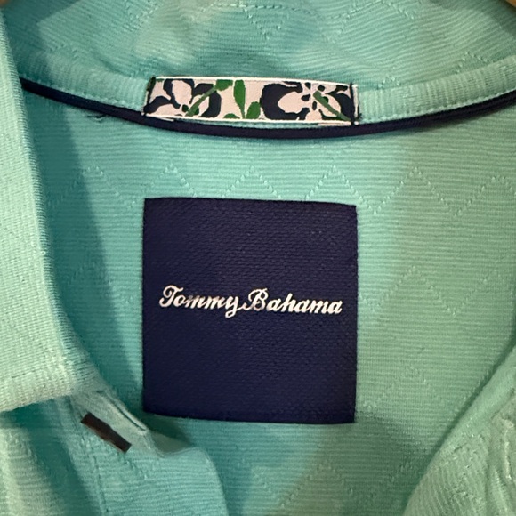 Tommy Bahama Men's Teal Polo Shirt - Picture 2 of 10